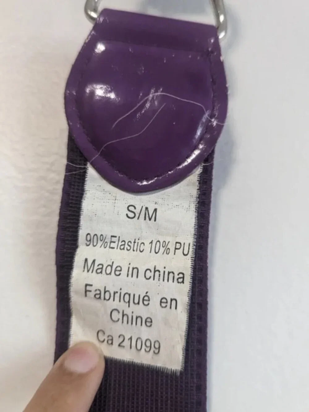 Purple Stretchy Waist Belt w Silver  Hardware - Size Small